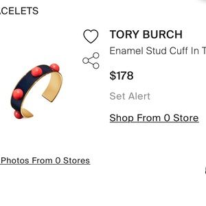 New Tory Burch Enamel Stud Cuff In Tory Navy/fresh Melon